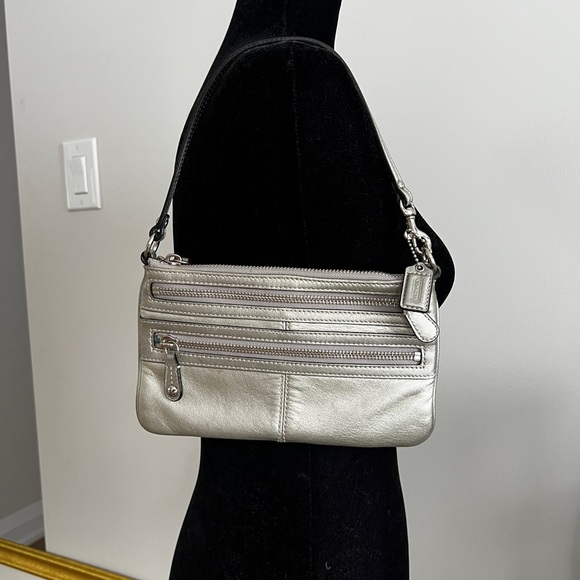 Coach Silver Leather Shoulder Bag - Picture 11 of 11